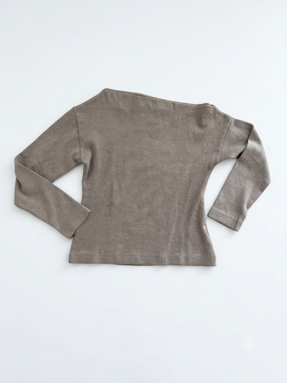 Zara Asymmetric Taupe Cotton Top – Size Medium (NWT, Retail $40)